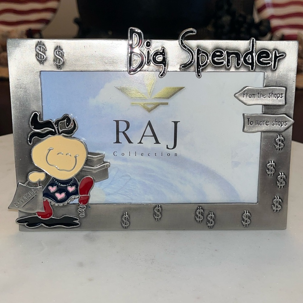 “Big Spender” Silver & Enamel Accent Picture Frame